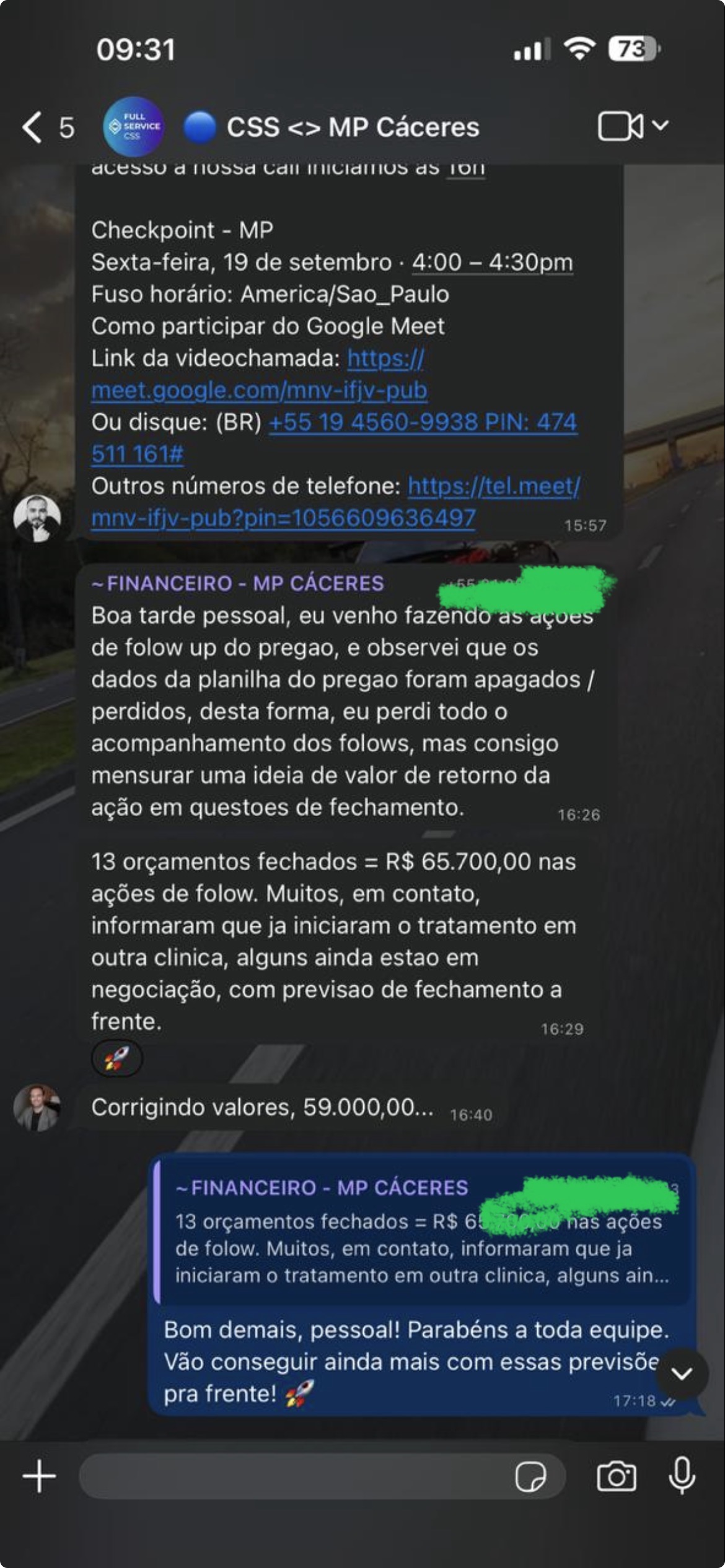 Print WhatsApp MP Cáceres · R$ 65k